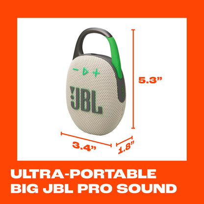 Clip 5 - Ultra-Portable, Waterproof & Dustproof Bluetooth Speaker, Big Pro Sound with Punchy bass, Integrated Carabiner, Up to 12 Hours of Play, Made in Part with Recycled Materials (Purple)