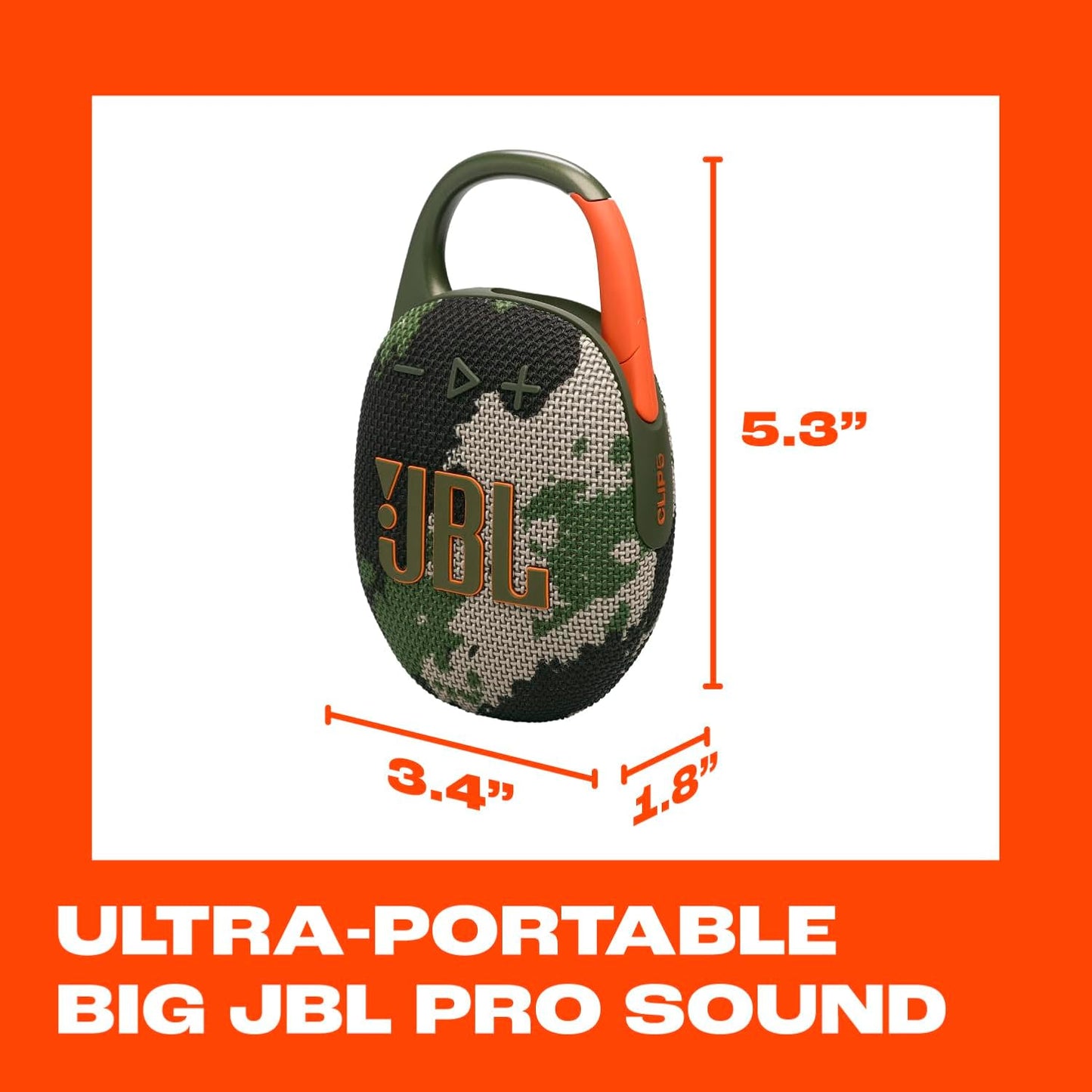 Clip 5 - Ultra-Portable, Waterproof & Dustproof Bluetooth Speaker, Big Pro Sound with Punchy bass, Integrated Carabiner, Up to 12 Hours of Play, Made in Part with Recycled Materials (Purple)