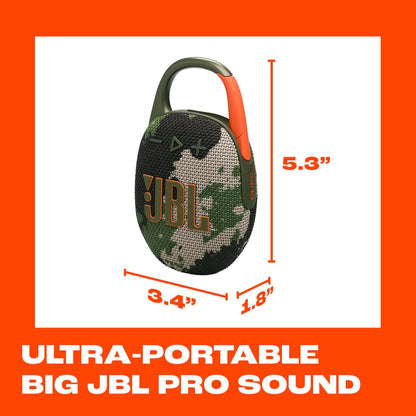 Clip 5 - Ultra-Portable, Waterproof & Dustproof Bluetooth Speaker, Big Pro Sound with Punchy bass, Integrated Carabiner, Up to 12 Hours of Play, Made in Part with Recycled Materials (Purple)