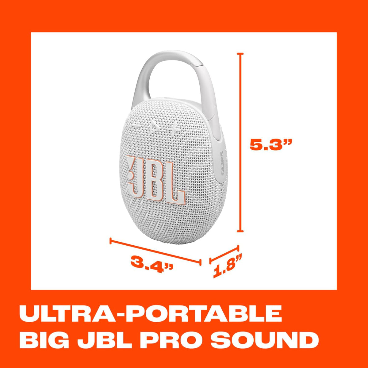 Clip 5 - Ultra-Portable, Waterproof & Dustproof Bluetooth Speaker, Big Pro Sound with Punchy bass, Integrated Carabiner, Up to 12 Hours of Play, Made in Part with Recycled Materials (Purple)