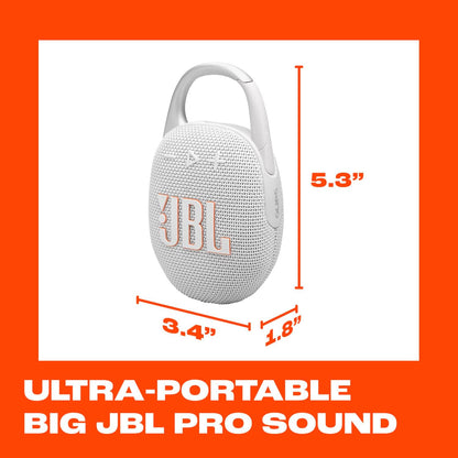 Clip 5 - Ultra-Portable, Waterproof & Dustproof Bluetooth Speaker, Big Pro Sound with Punchy bass, Integrated Carabiner, Up to 12 Hours of Play, Made in Part with Recycled Materials (Purple)