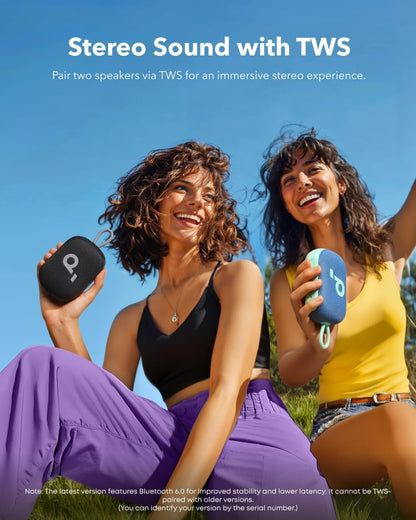 Select 4 Go Bluetooth Shower Speaker by Anker, IP67 Waterproof/Dustproof, Ultra-Portable Bluetooth Speaker, 20H Playtime, Floatable, Powerful Sound, Electronics for Outdoors/Home/Travel
