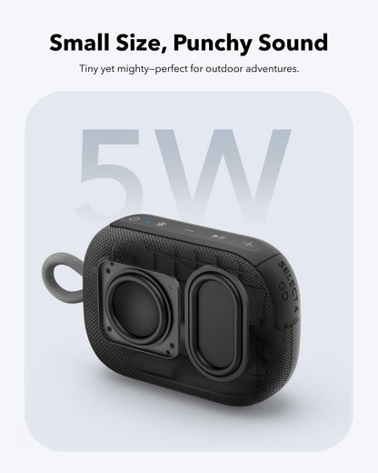 Select 4 Go Bluetooth Shower Speaker by Anker, IP67 Waterproof/Dustproof, Ultra-Portable Bluetooth Speaker, 20H Playtime, Floatable, Powerful Sound, Electronics for Outdoors/Home/Travel