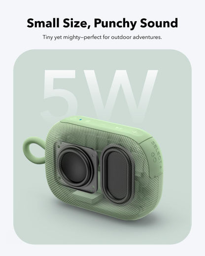 Select 4 Go Bluetooth Shower Speaker by Anker, IP67 Waterproof/Dustproof, Ultra-Portable Bluetooth Speaker, 20H Playtime, Floatable, Powerful Sound, Electronics for Outdoors/Home/Travel