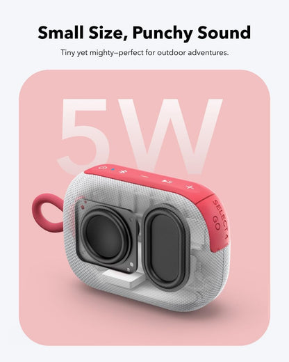 Select 4 Go Bluetooth Shower Speaker by Anker, IP67 Waterproof/Dustproof, Ultra-Portable Bluetooth Speaker, 20H Playtime, Floatable, Powerful Sound, Electronics for Outdoors/Home/Travel