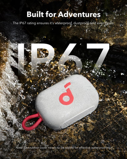 Select 4 Go Bluetooth Shower Speaker by Anker, IP67 Waterproof/Dustproof, Ultra-Portable Bluetooth Speaker, 20H Playtime, Floatable, Powerful Sound, Electronics for Outdoors/Home/Travel