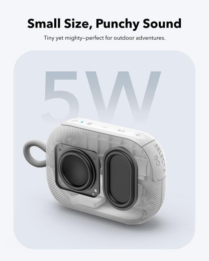 Select 4 Go Bluetooth Shower Speaker by Anker, IP67 Waterproof/Dustproof, Ultra-Portable Bluetooth Speaker, 20H Playtime, Floatable, Powerful Sound, Electronics for Outdoors/Home/Travel