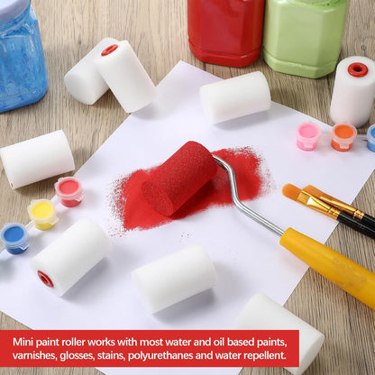 120 Pcs 4 Inch Foam Paint Roller Mini High Density Foam Roller Refills Paint Edger Tool for Walls Brings Smooth Finishes Flat Surfaces (White)