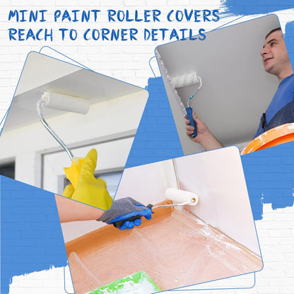 120 Pcs 4 Inch Foam Paint Roller Mini High Density Foam Roller Refills Paint Edger Tool for Walls Brings Smooth Finishes Flat Surfaces (White)