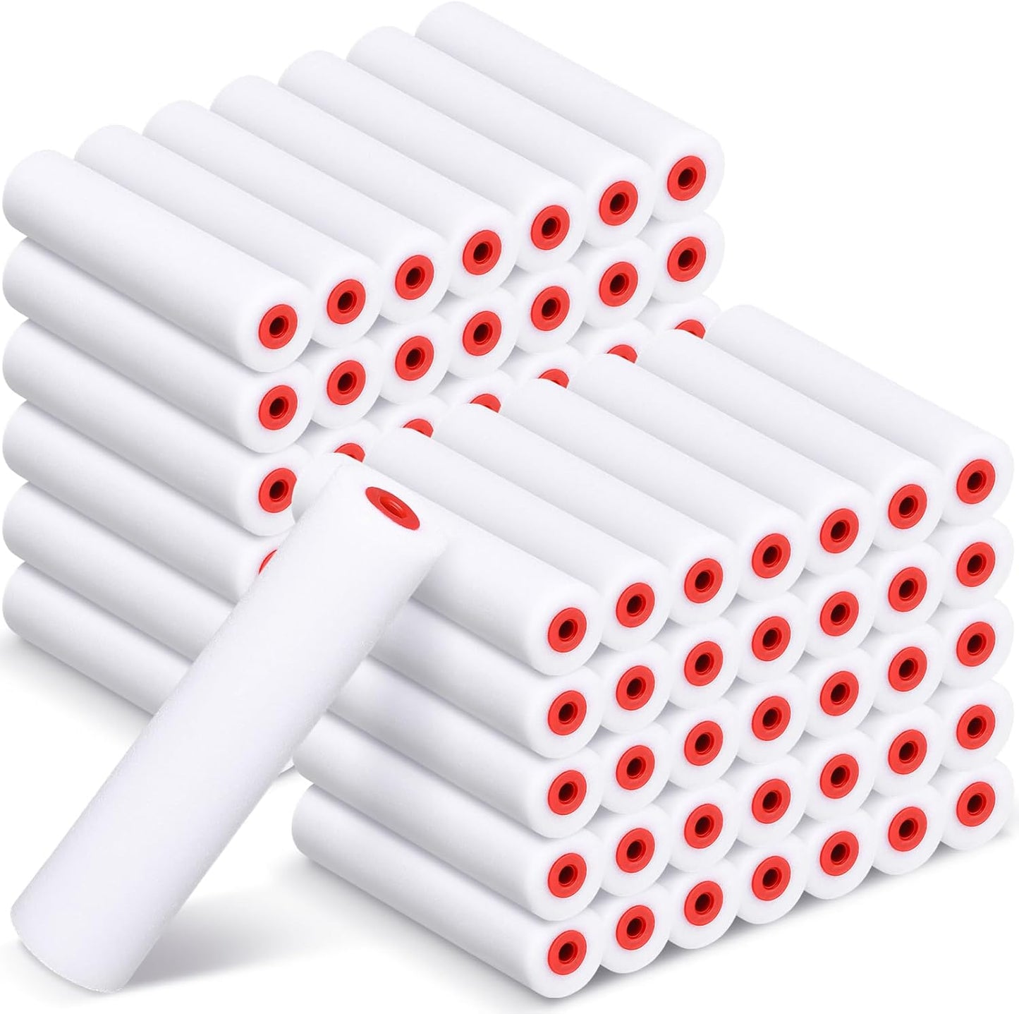 120 Pcs 4 Inch Foam Paint Roller Mini High Density Foam Roller Refills Paint Edger Tool for Walls Brings Smooth Finishes Flat Surfaces (White)