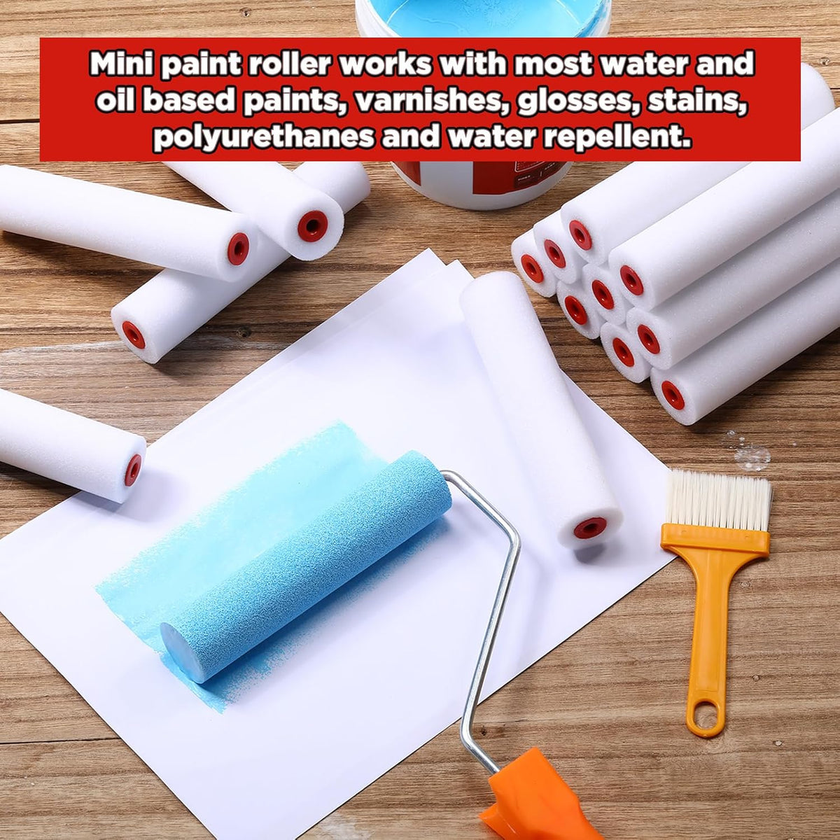 120 Pcs 4 Inch Foam Paint Roller Mini High Density Foam Roller Refills Paint Edger Tool for Walls Brings Smooth Finishes Flat Surfaces (White)