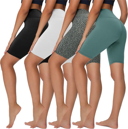 4 Pack Biker Shorts for Women - 8”/3”/5” High Waist Tummy Control Summer Workout Shorts for Running Yoga Athletic