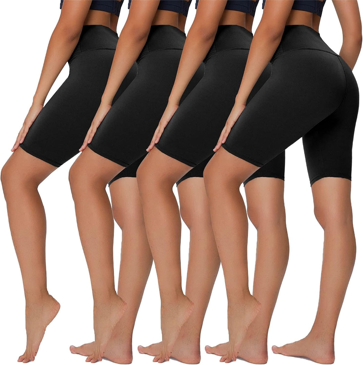 4 Pack Biker Shorts for Women - 8”/3”/5” High Waist Tummy Control Summer Workout Shorts for Running Yoga Athletic