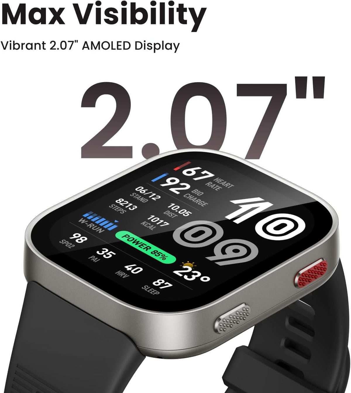 Bip 6 Smart Watch 46mm, 14 Day Battery, 1.97" AMOLED Display, GPS & Free Maps, AI, Bluetooth Call & Text, Health, Fitness & Sleep Tracker, 140+ Workout Modes, 5 ATM Water-Resistance, Black