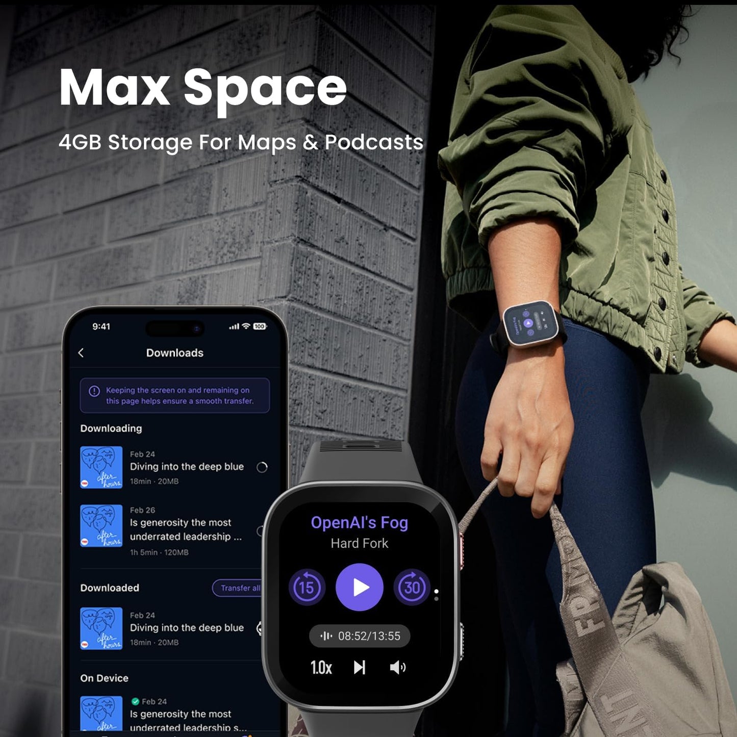 Bip 6 Smart Watch 46mm, 14 Day Battery, 1.97" AMOLED Display, GPS & Free Maps, AI, Bluetooth Call & Text, Health, Fitness & Sleep Tracker, 140+ Workout Modes, 5 ATM Water-Resistance, Black