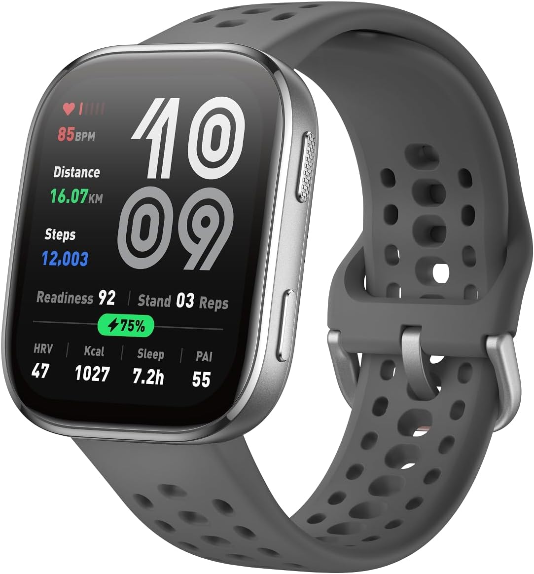 Bip 6 Smart Watch 46mm, 14 Day Battery, 1.97" AMOLED Display, GPS & Free Maps, AI, Bluetooth Call & Text, Health, Fitness & Sleep Tracker, 140+ Workout Modes, 5 ATM Water-Resistance, Black