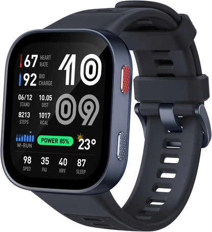 Bip 6 Smart Watch 46mm, 14 Day Battery, 1.97" AMOLED Display, GPS & Free Maps, AI, Bluetooth Call & Text, Health, Fitness & Sleep Tracker, 140+ Workout Modes, 5 ATM Water-Resistance, Black