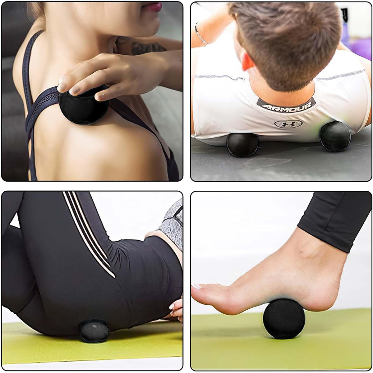 Massage Lacrosse Ball for Sore Muscles, Shoulders, Neck, Back, Foot, Body, Deep Tissue, Trigger Point, Muscle Knots, Yoga and Myofascial Release (Blue)