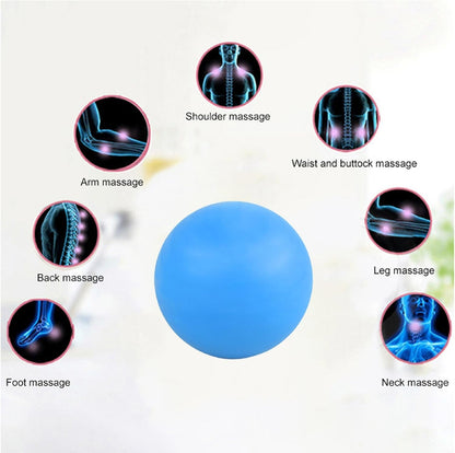 Massage Lacrosse Ball for Sore Muscles, Shoulders, Neck, Back, Foot, Body, Deep Tissue, Trigger Point, Muscle Knots, Yoga and Myofascial Release (Blue)