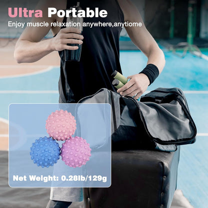Massage Lacrosse Ball for Sore Muscles, Shoulders, Neck, Back, Foot, Body, Deep Tissue, Trigger Point, Muscle Knots, Yoga and Myofascial Release (Blue)