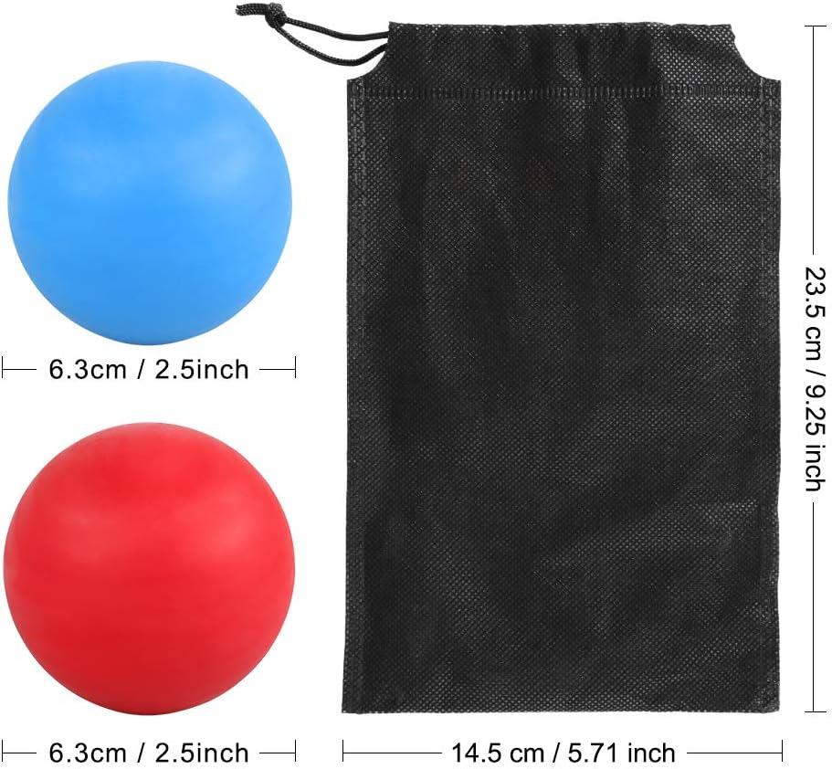 Massage Lacrosse Ball for Sore Muscles, Shoulders, Neck, Back, Foot, Body, Deep Tissue, Trigger Point, Muscle Knots, Yoga and Myofascial Release (Blue)