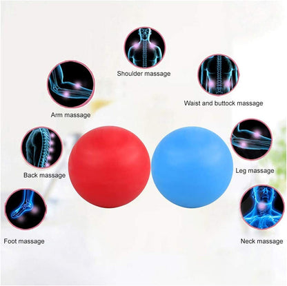 Massage Lacrosse Ball for Sore Muscles, Shoulders, Neck, Back, Foot, Body, Deep Tissue, Trigger Point, Muscle Knots, Yoga and Myofascial Release (Blue)