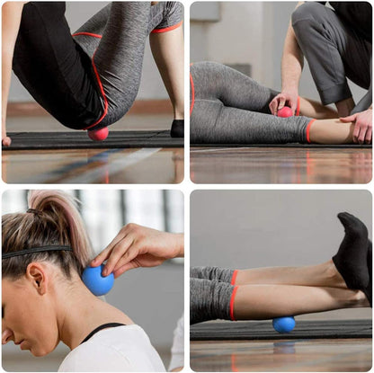Massage Lacrosse Ball for Sore Muscles, Shoulders, Neck, Back, Foot, Body, Deep Tissue, Trigger Point, Muscle Knots, Yoga and Myofascial Release (Blue)