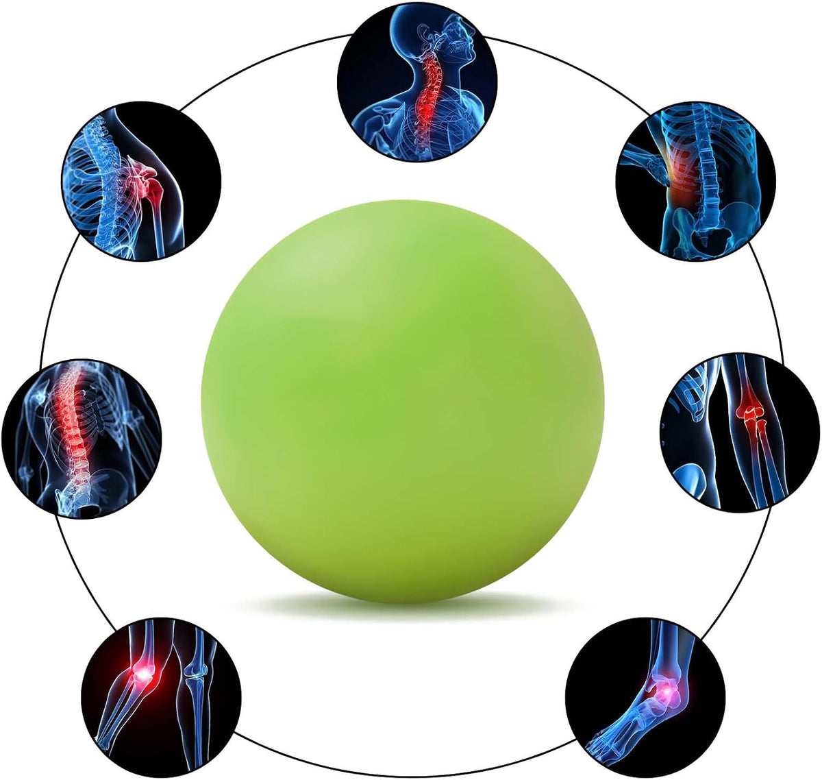 Massage Lacrosse Ball for Sore Muscles, Shoulders, Neck, Back, Foot, Body, Deep Tissue, Trigger Point, Muscle Knots, Yoga and Myofascial Release (Blue)