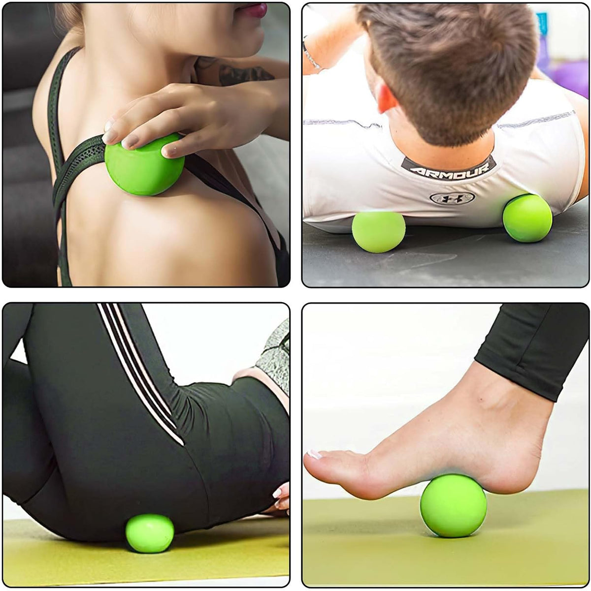 Massage Lacrosse Ball for Sore Muscles, Shoulders, Neck, Back, Foot, Body, Deep Tissue, Trigger Point, Muscle Knots, Yoga and Myofascial Release (Blue)