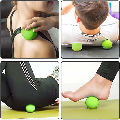 Massage Lacrosse Ball for Sore Muscles, Shoulders, Neck, Back, Foot, Body, Deep Tissue, Trigger Point, Muscle Knots, Yoga and Myofascial Release (Blue)