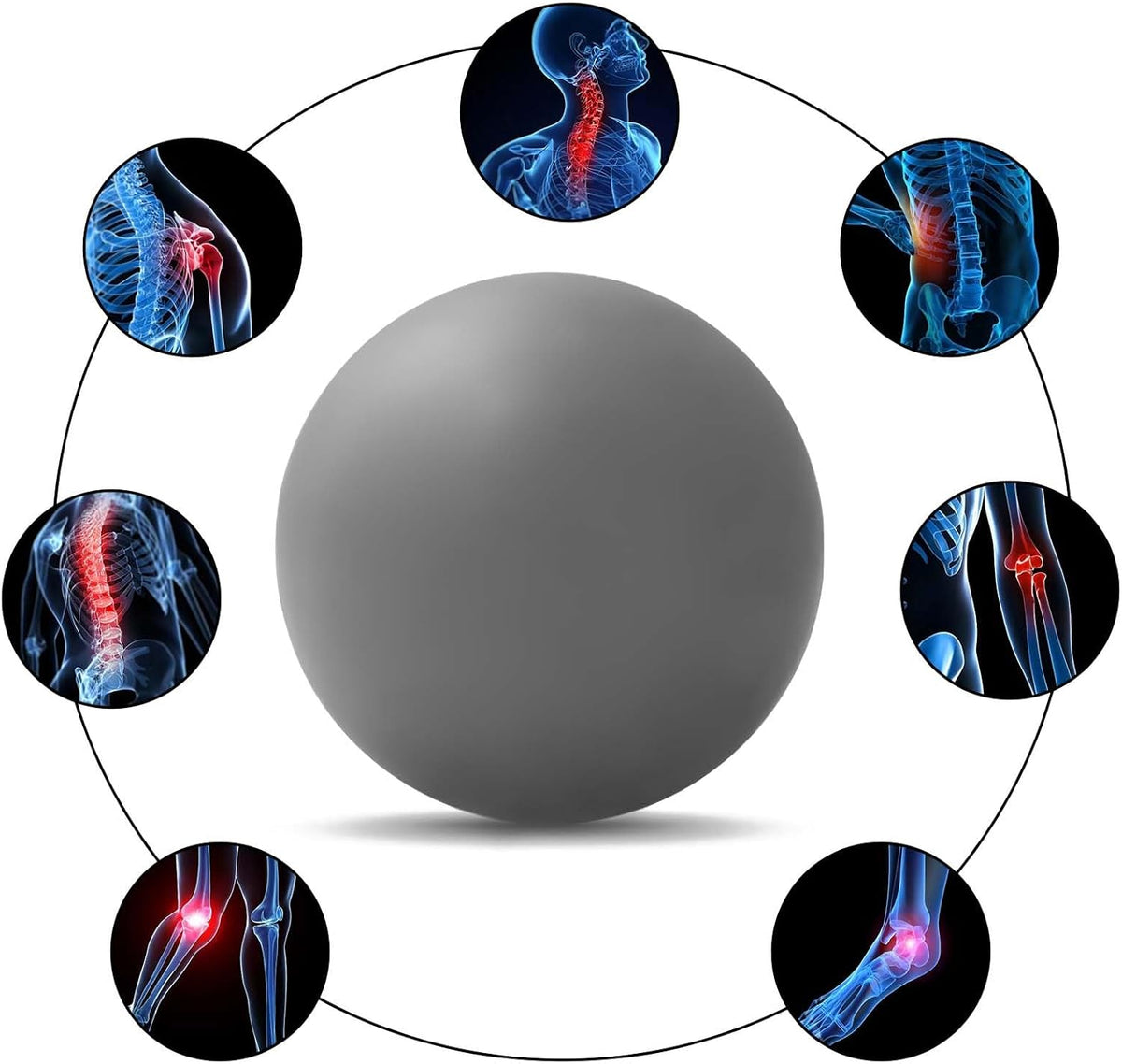 Massage Lacrosse Ball for Sore Muscles, Shoulders, Neck, Back, Foot, Body, Deep Tissue, Trigger Point, Muscle Knots, Yoga and Myofascial Release (Blue)