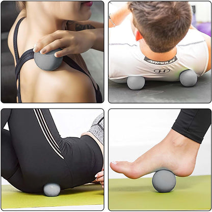 Massage Lacrosse Ball for Sore Muscles, Shoulders, Neck, Back, Foot, Body, Deep Tissue, Trigger Point, Muscle Knots, Yoga and Myofascial Release (Blue)