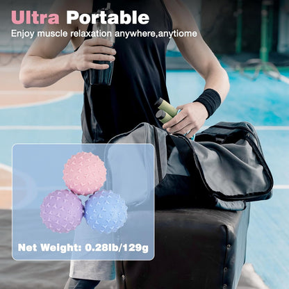 Massage Lacrosse Ball for Sore Muscles, Shoulders, Neck, Back, Foot, Body, Deep Tissue, Trigger Point, Muscle Knots, Yoga and Myofascial Release (Blue)