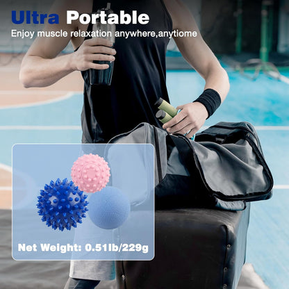 Massage Lacrosse Ball for Sore Muscles, Shoulders, Neck, Back, Foot, Body, Deep Tissue, Trigger Point, Muscle Knots, Yoga and Myofascial Release (Blue)