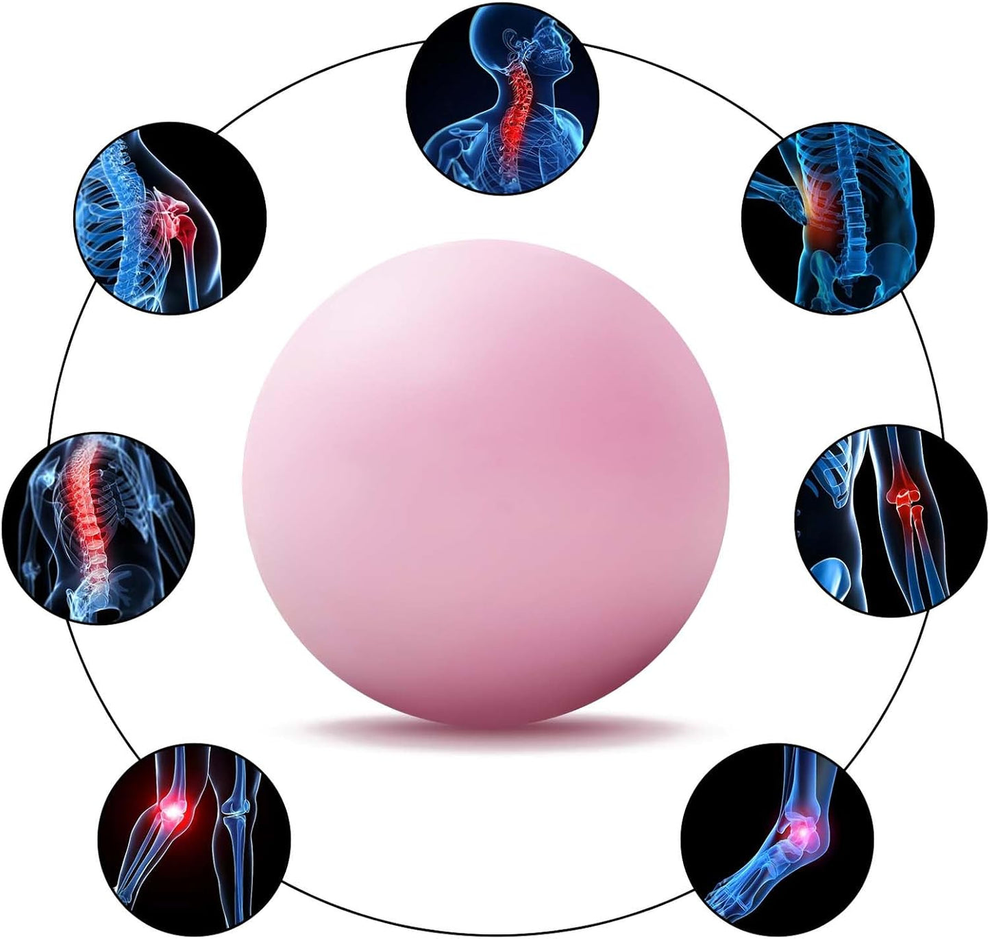 Massage Lacrosse Ball for Sore Muscles, Shoulders, Neck, Back, Foot, Body, Deep Tissue, Trigger Point, Muscle Knots, Yoga and Myofascial Release (Blue)