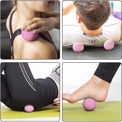 Massage Lacrosse Ball for Sore Muscles, Shoulders, Neck, Back, Foot, Body, Deep Tissue, Trigger Point, Muscle Knots, Yoga and Myofascial Release (Blue)