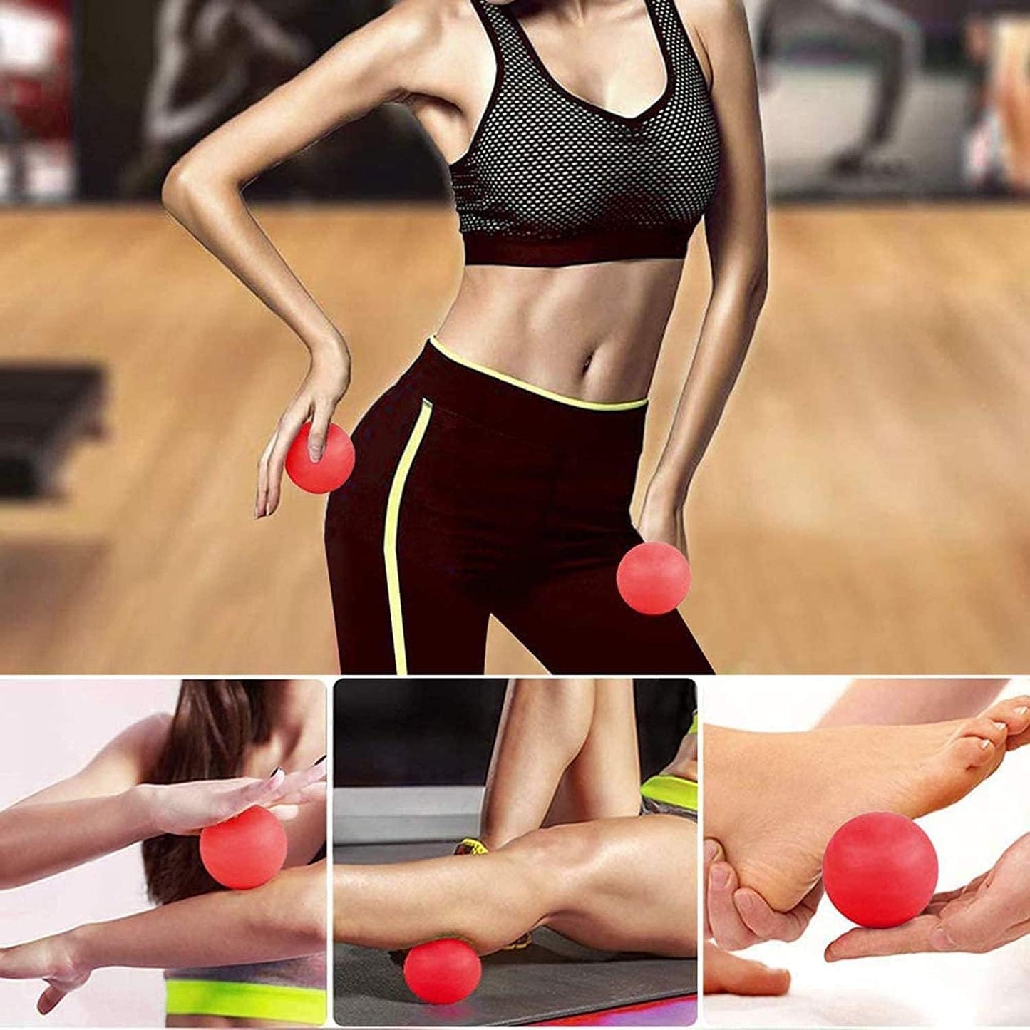 Massage Lacrosse Ball for Sore Muscles, Shoulders, Neck, Back, Foot, Body, Deep Tissue, Trigger Point, Muscle Knots, Yoga and Myofascial Release (Blue)