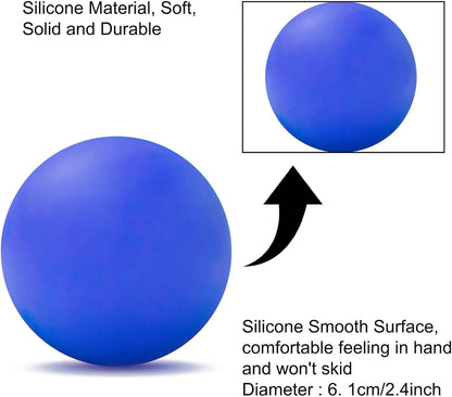 Massage Lacrosse Ball for Sore Muscles, Shoulders, Neck, Back, Foot, Body, Deep Tissue, Trigger Point, Muscle Knots, Yoga and Myofascial Release (Blue)