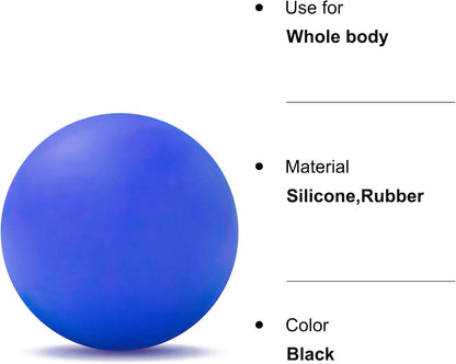 Massage Lacrosse Ball for Sore Muscles, Shoulders, Neck, Back, Foot, Body, Deep Tissue, Trigger Point, Muscle Knots, Yoga and Myofascial Release (Blue)
