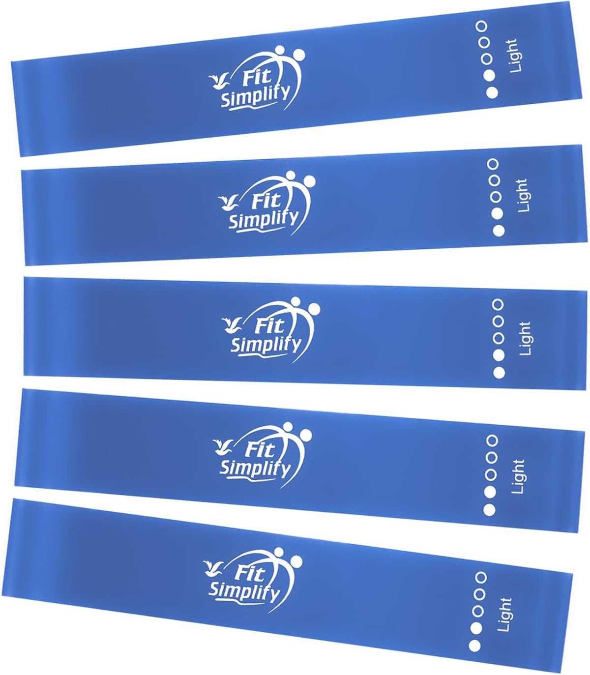Resistance Loop Exercise Fitness Bands with Instruction Guide and Carry Bag, Set of 5
