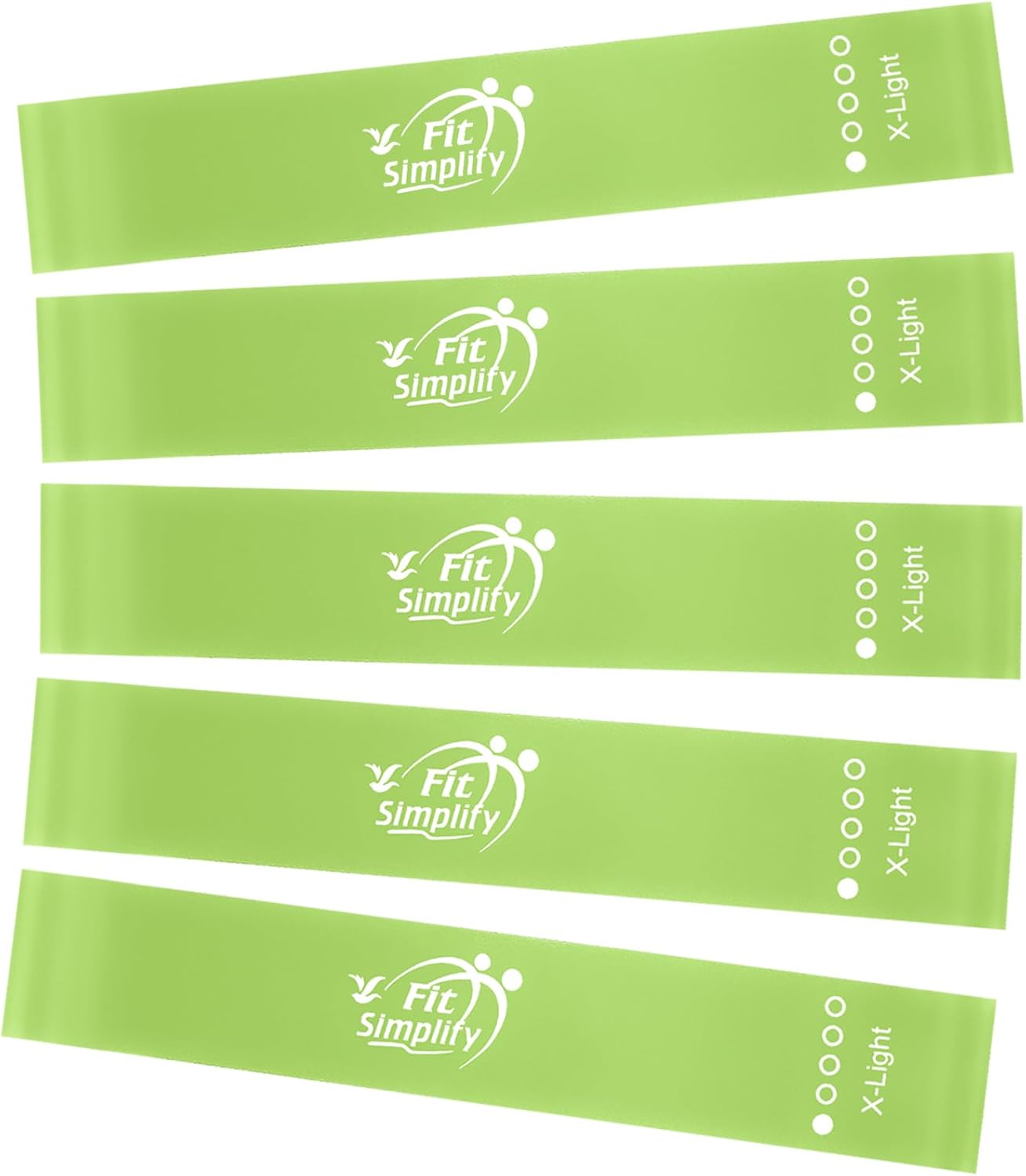 Resistance Loop Exercise Fitness Bands with Instruction Guide and Carry Bag, Set of 5