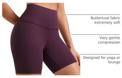 Butterluxe Biker Shorts 6" | Extremely Soft, Gentle Compression, Yoga, High Waisted, for Women