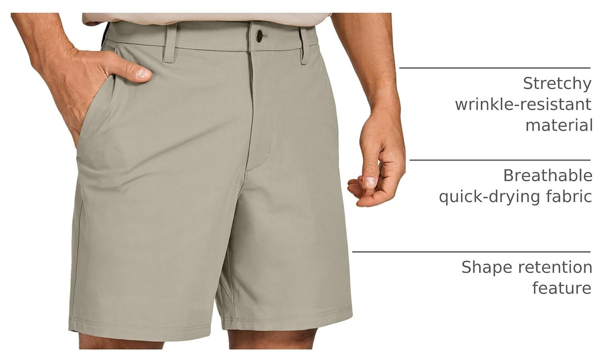 All Day Comfy Golf Shorts 7"/9" | Decent Stretch, Wrinkle-Resistant, Casual, Flat Front, Pockets, for Men