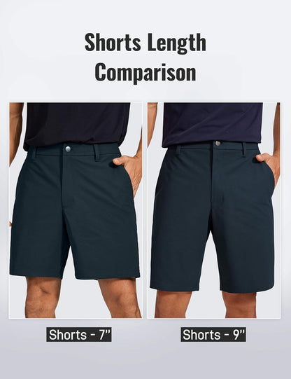 All Day Comfy Golf Shorts 7"/9" | Decent Stretch, Wrinkle-Resistant, Casual, Flat Front, Pockets, for Men