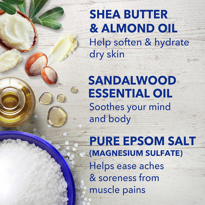 Epsom Salt Magnesium Soak, Shea Butter & Almond, 3 lbs (Pack of 4)
