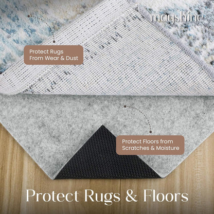 Non Slip Area Rug Gripper 2x3 Feet, Rug Gripper for Hardwood Floors, Laminate, Vinyl, Stone & Tile, Anti Slip Area Rug Pad for Under Rugs