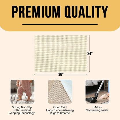 Non Slip Area Rug Gripper 2x3 Feet, Rug Gripper for Hardwood Floors, Laminate, Vinyl, Stone & Tile, Anti Slip Area Rug Pad for Under Rugs