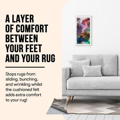 Non Slip Area Rug Gripper 2x3 Feet, Rug Gripper for Hardwood Floors, Laminate, Vinyl, Stone & Tile, Anti Slip Area Rug Pad for Under Rugs