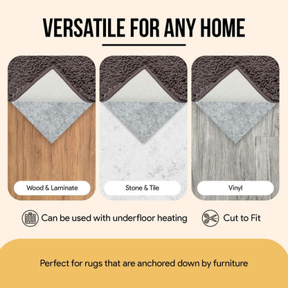 Non Slip Area Rug Gripper 2x3 Feet, Rug Gripper for Hardwood Floors, Laminate, Vinyl, Stone & Tile, Anti Slip Area Rug Pad for Under Rugs