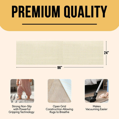 Non Slip Area Rug Gripper 2x3 Feet, Rug Gripper for Hardwood Floors, Laminate, Vinyl, Stone & Tile, Anti Slip Area Rug Pad for Under Rugs